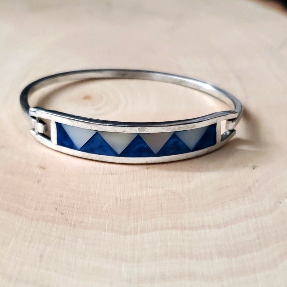 Silver Turquoise Blue Bracelet